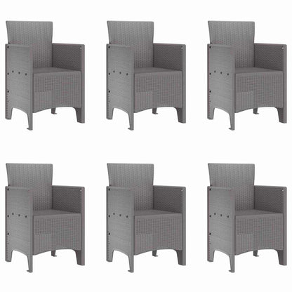 vidaXL Garden Dining Set 7 pcs Light Grey Polypropylene