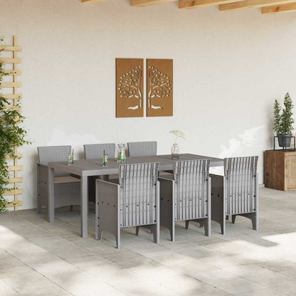 vidaXL Garden Dining Set 7 pcs Light Grey Polypropylene