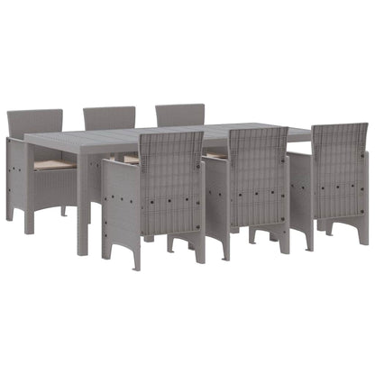 vidaXL Garden Dining Set 7 pcs Light Grey Polypropylene