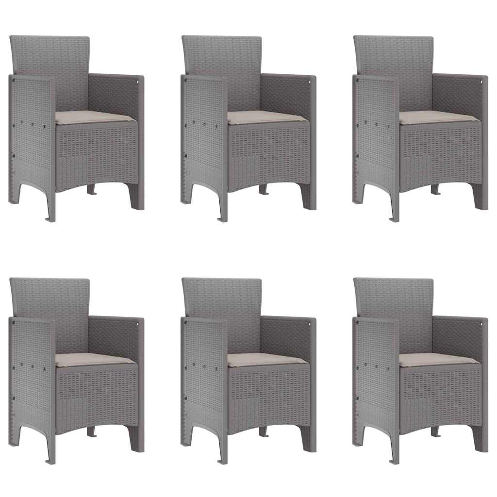 vidaXL Garden Dining Set 7 pcs Light Grey Polypropylene