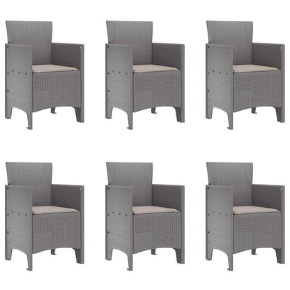 vidaXL Garden Dining Set 7 pcs Light Grey Polypropylene
