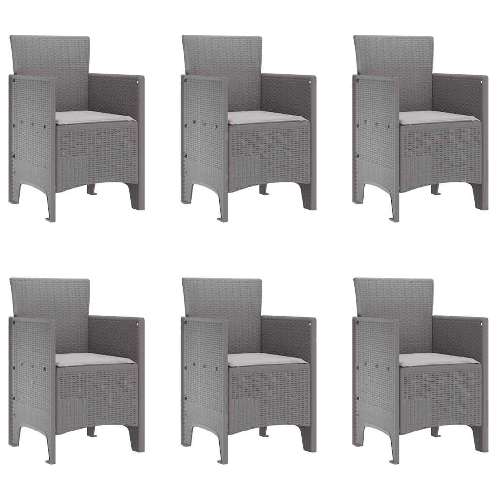 vidaXL Garden Dining Set 7 pcs Light Grey Polypropylene