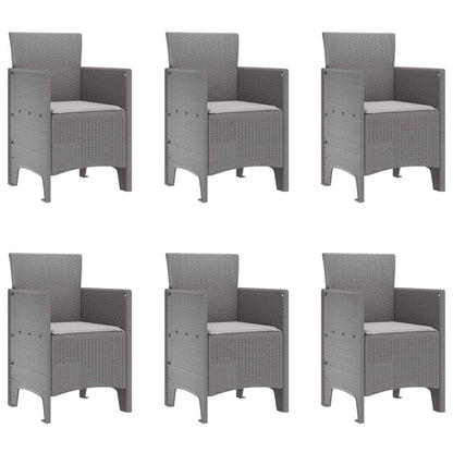 vidaXL Garden Dining Set 7 pcs Light Grey Polypropylene
