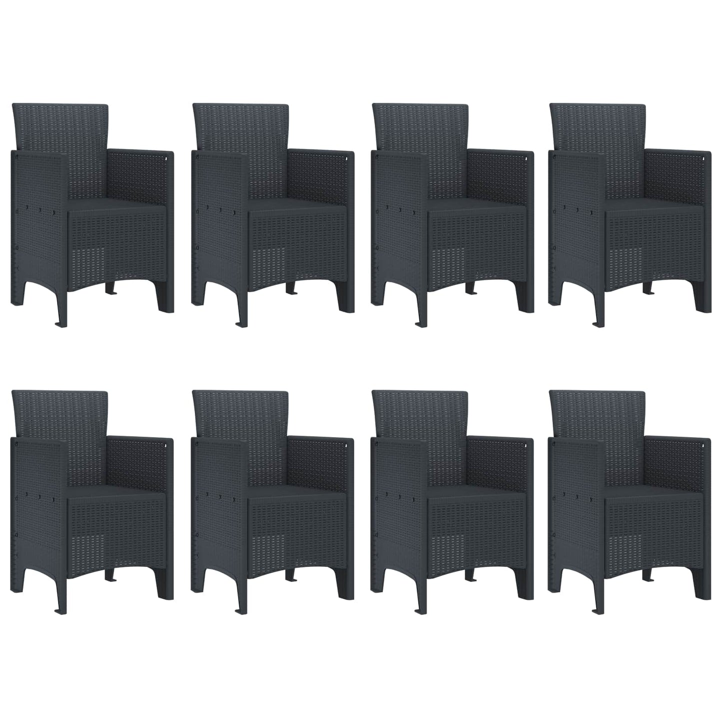 vidaXL Garden Dining Set 9 pcs Anthracite Polypropylene