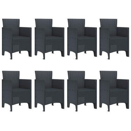 vidaXL Garden Dining Set 9 pcs Anthracite Polypropylene