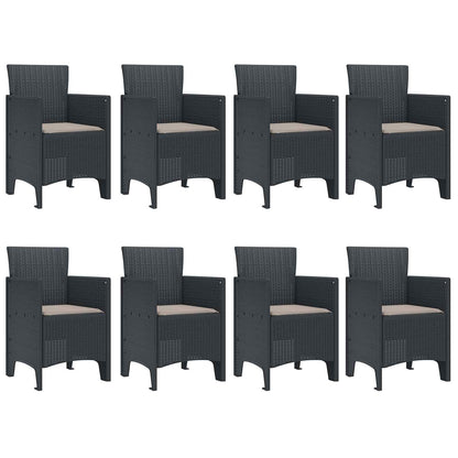 vidaXL Garden Dining Set 9 pcs Anthracite Polypropylene