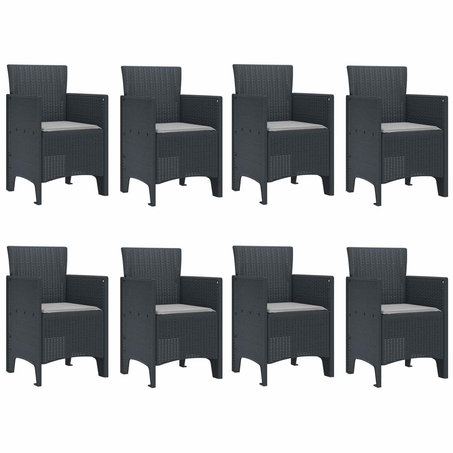 vidaXL Garden Dining Set 9 pcs Anthracite Polypropylene