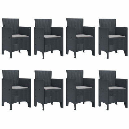 vidaXL Garden Dining Set 9 pcs Anthracite Polypropylene