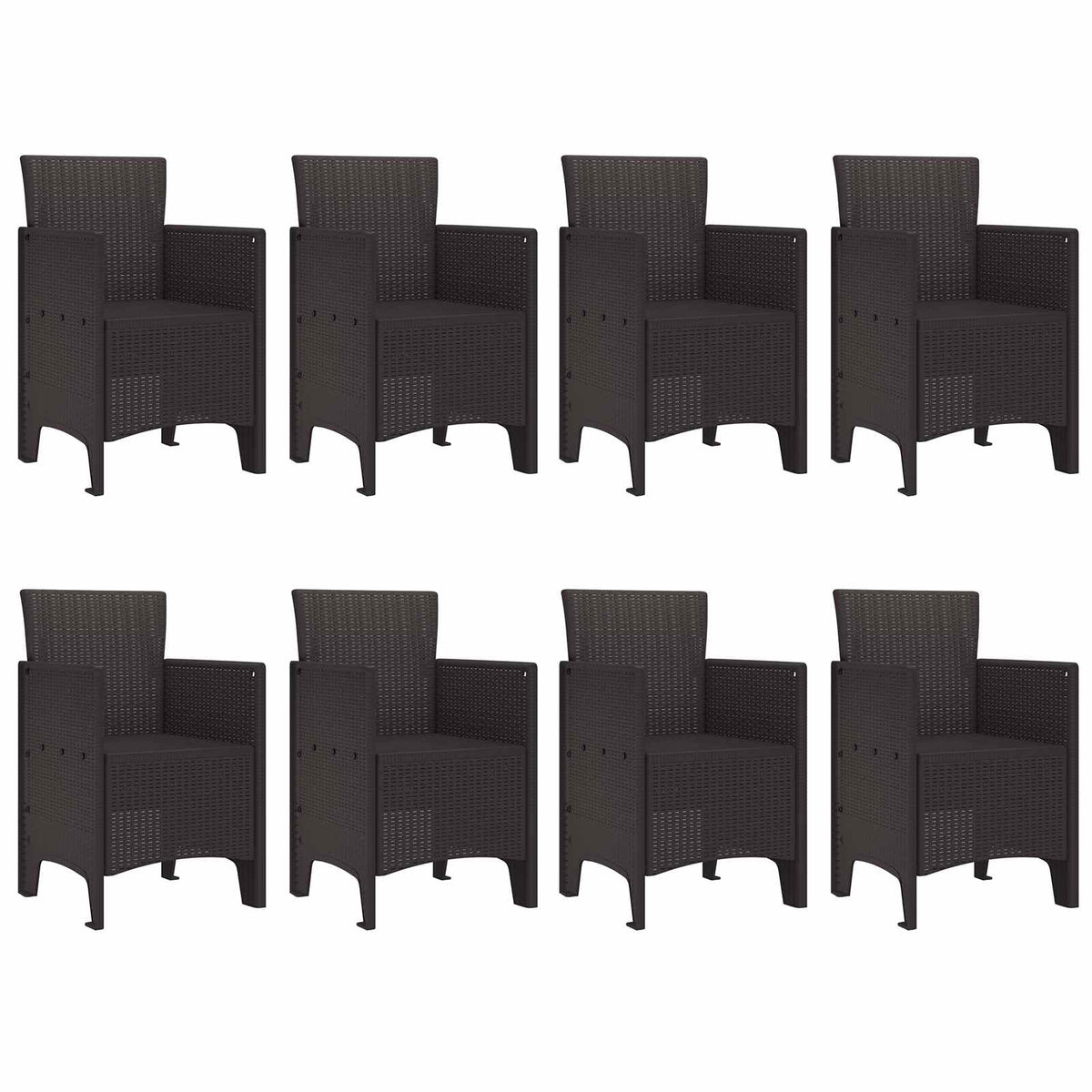 vidaXL Garden Dining Set 9 pcs Brown Polypropylene
