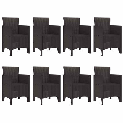 vidaXL Garden Dining Set 9 pcs Brown Polypropylene