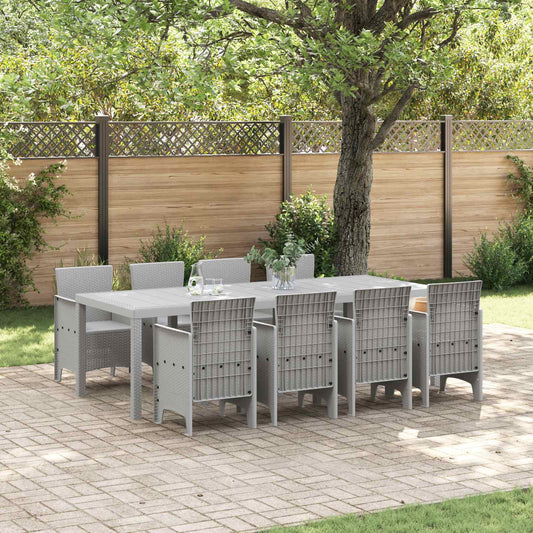 vidaXL Garden Dining Set 9 pcs White Polypropylene