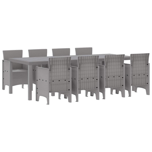 vidaXL Garden Dining Set 9 pcs White Polypropylene
