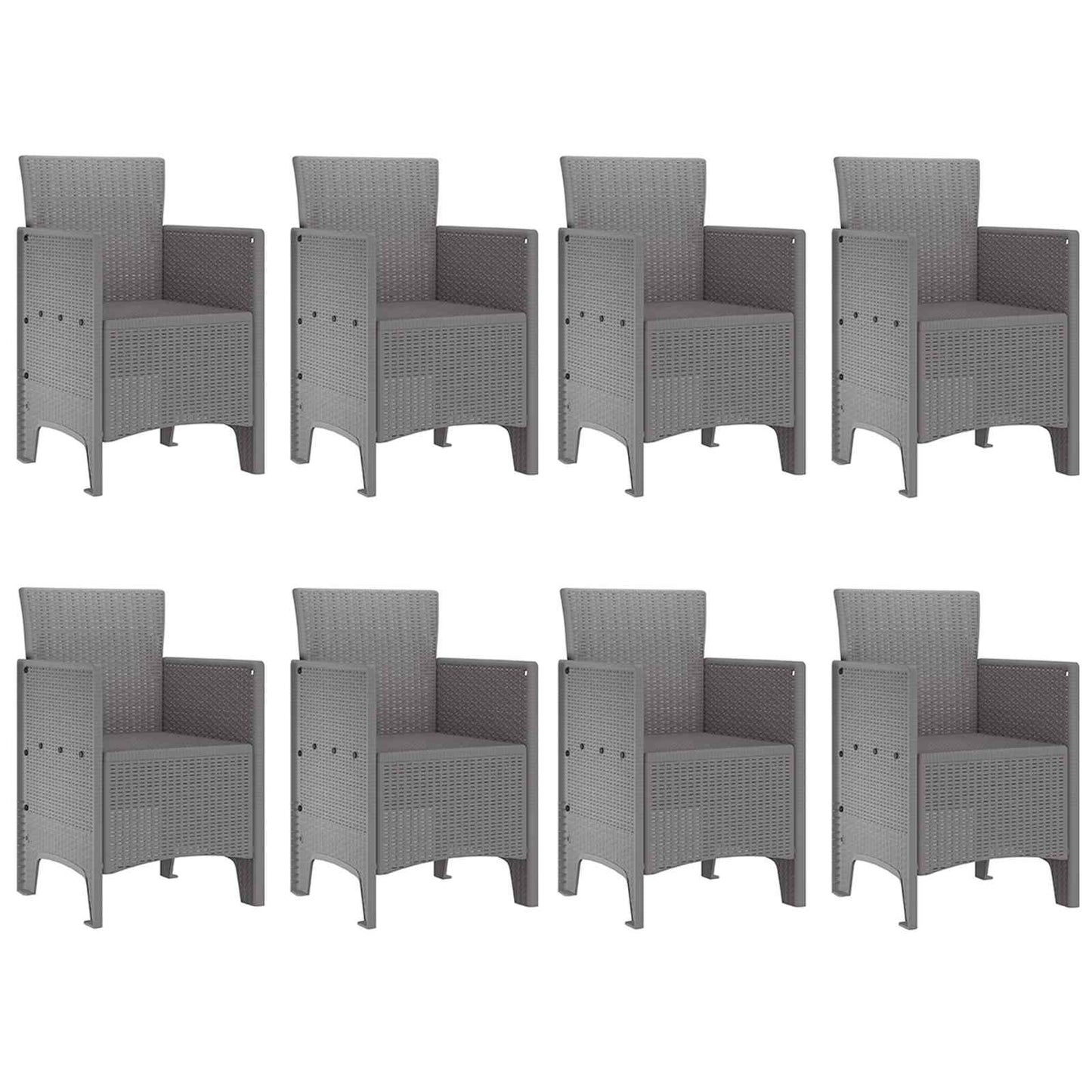 vidaXL Garden Dining Set 9 pcs White Polypropylene