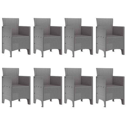 vidaXL Garden Dining Set 9 pcs White Polypropylene