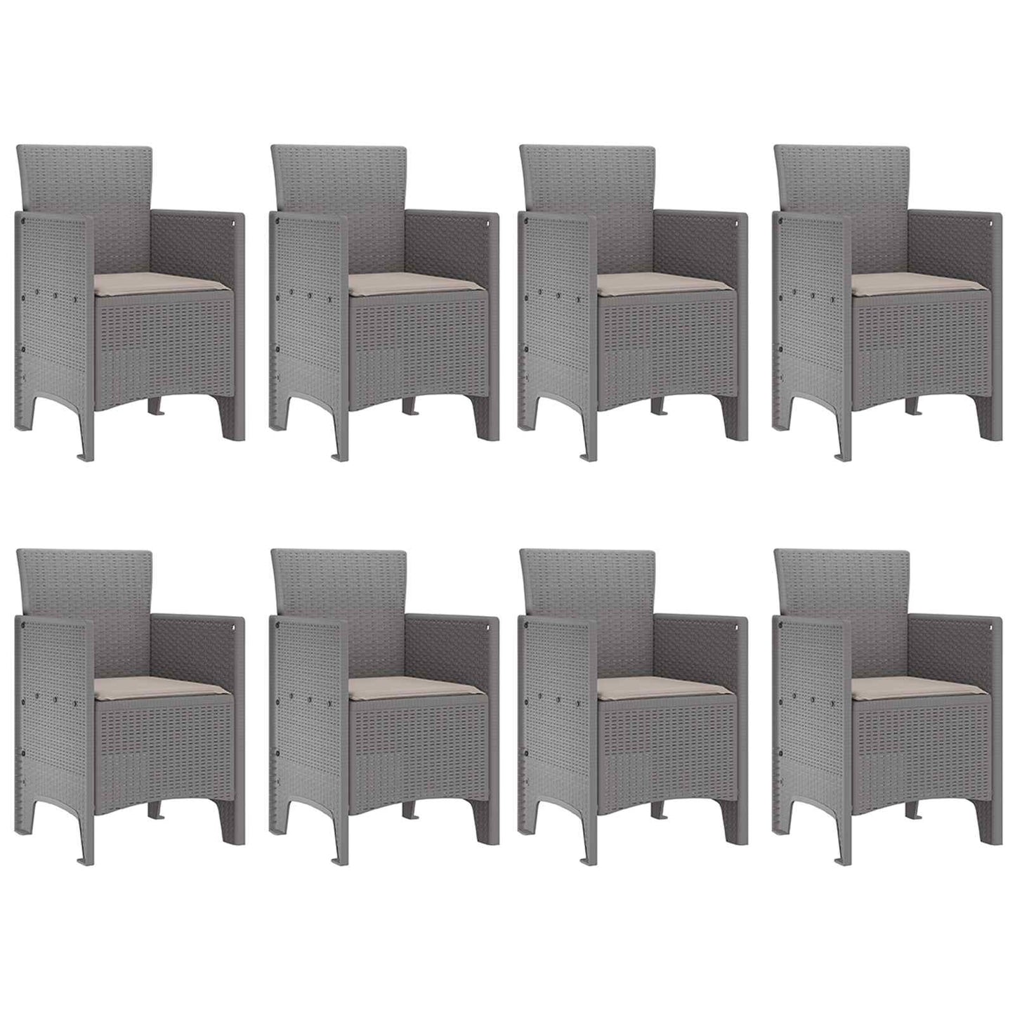 vidaXL Garden Dining Set 9 pcs White Polypropylene