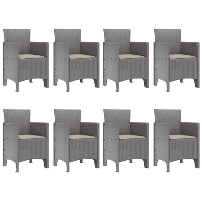 vidaXL Garden Dining Set 9 pcs White Polypropylene