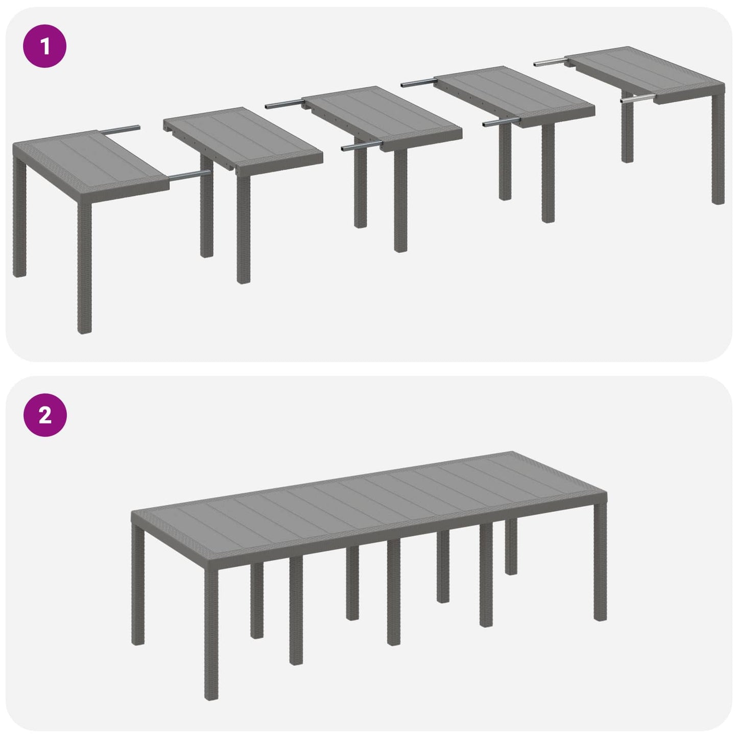 vidaXL Garden Dining Set 9 pcs White Polypropylene
