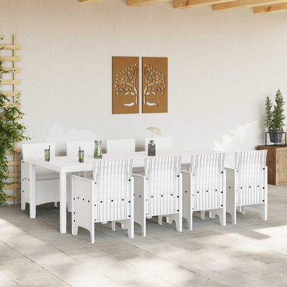 vidaXL Garden Dining Set 9 pcs White Polypropylene