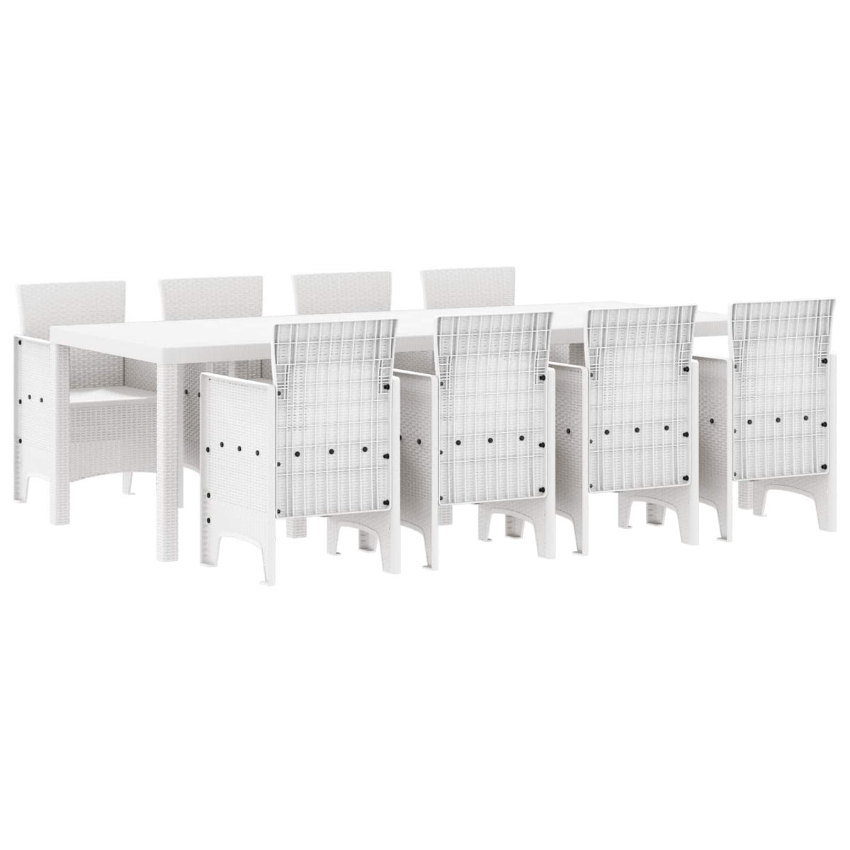 vidaXL Garden Dining Set 9 pcs Light Grey Polypropylene