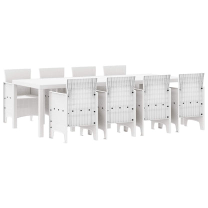 vidaXL Garden Dining Set 9 pcs Light Grey Polypropylene