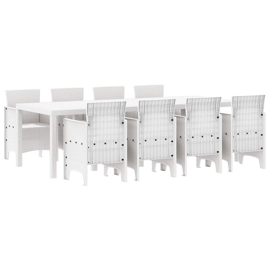 vidaXL Garden Dining Set 9 pcs Light Grey Polypropylene