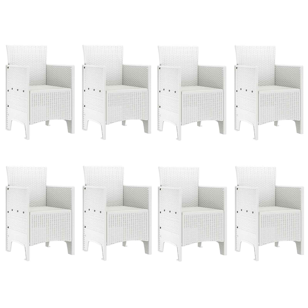 vidaXL Garden Dining Set 9 pcs Light Grey Polypropylene