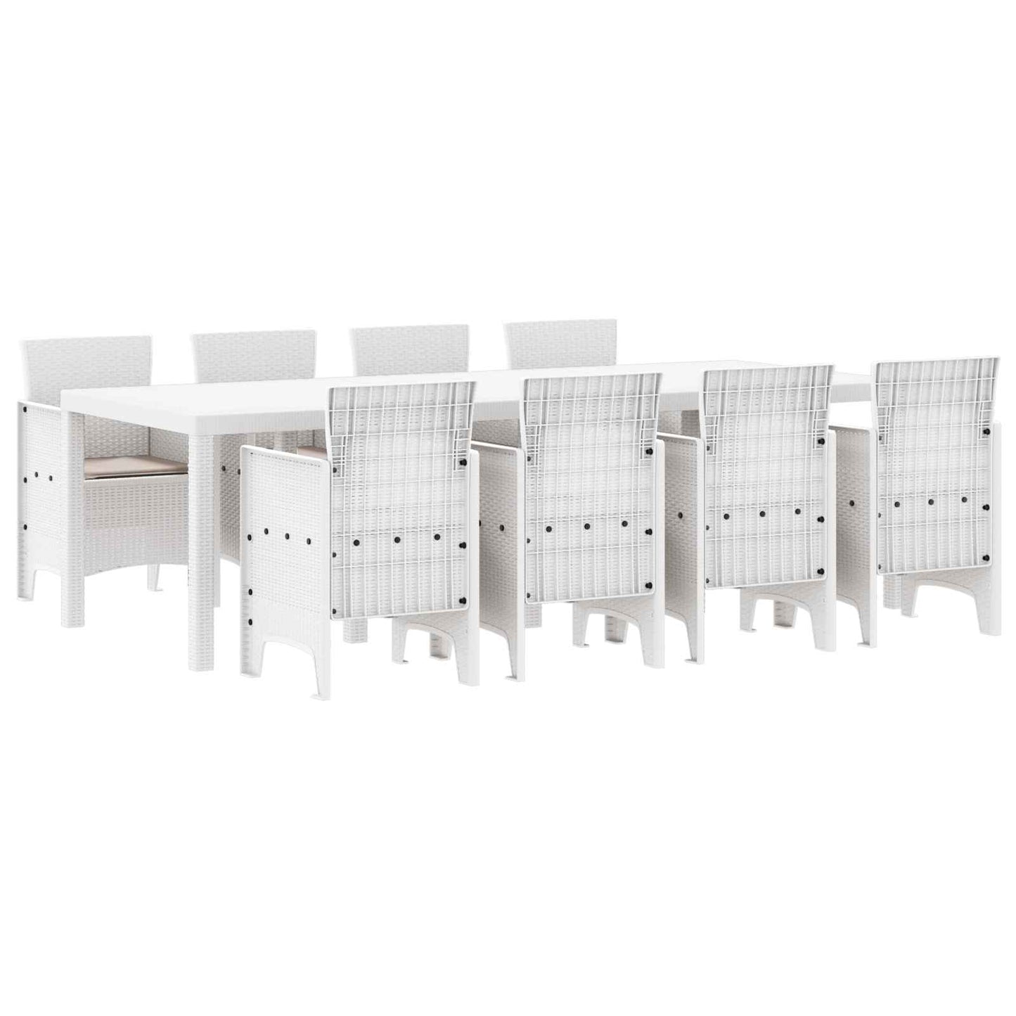 vidaXL Garden Dining Set 9 pcs Light Grey Polypropylene