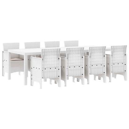 vidaXL Garden Dining Set 9 pcs Light Grey Polypropylene