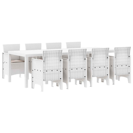 vidaXL Garden Dining Set 9 pcs Light Grey Polypropylene
