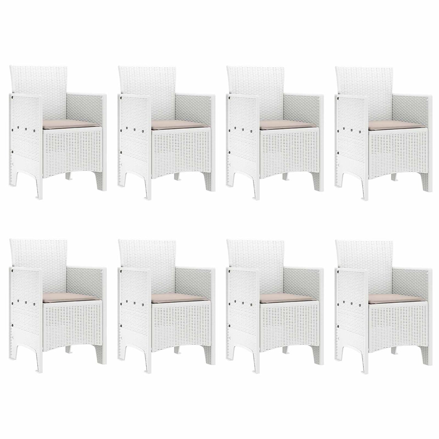 vidaXL Garden Dining Set 9 pcs Light Grey Polypropylene