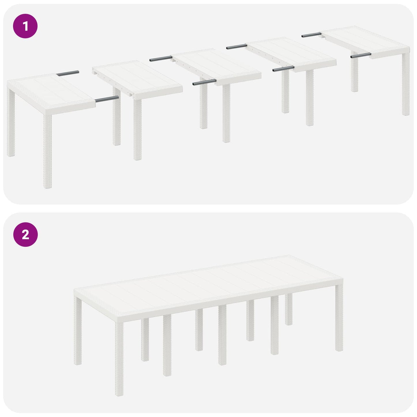 vidaXL Garden Dining Set 9 pcs Light Grey Polypropylene