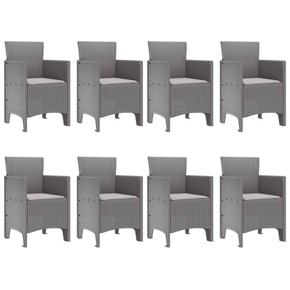 vidaXL Garden Dining Set 9 pcs Light Grey Polypropylene