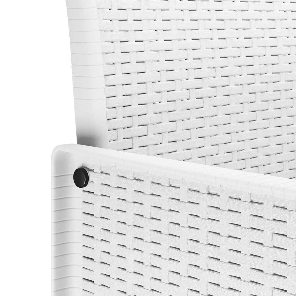 vidaXL Garden Dining Set 11 pcs White Rattan and Steel