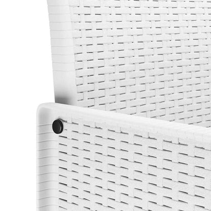 vidaXL Garden Dining Set 11 pcs White Rattan and Steel