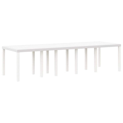 vidaXL Garden Dining Set 11 pcs White Rattan and Steel