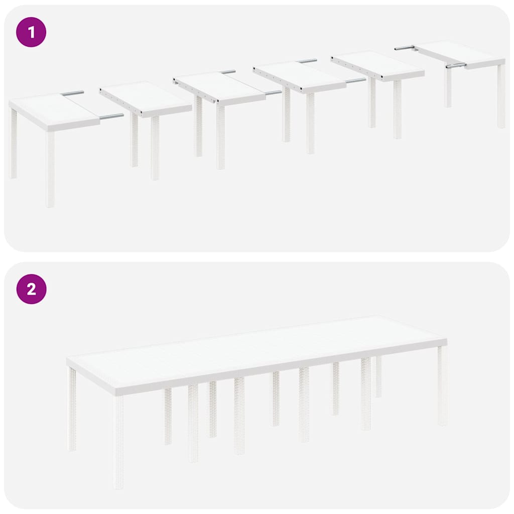 vidaXL Garden Dining Set 11 pcs White Rattan and Steel