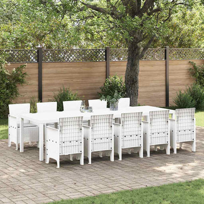 vidaXL Garden Dining Set 11 pcs White and Light grey