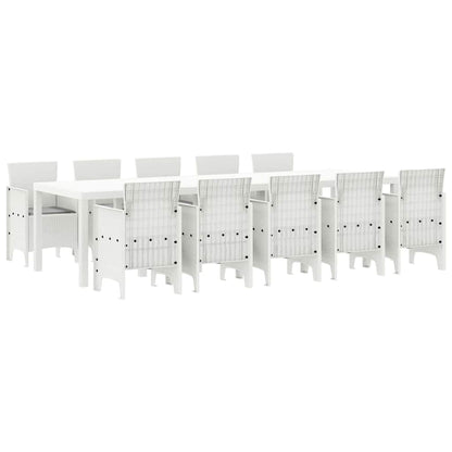 vidaXL Garden Dining Set 11 pcs White and Light grey