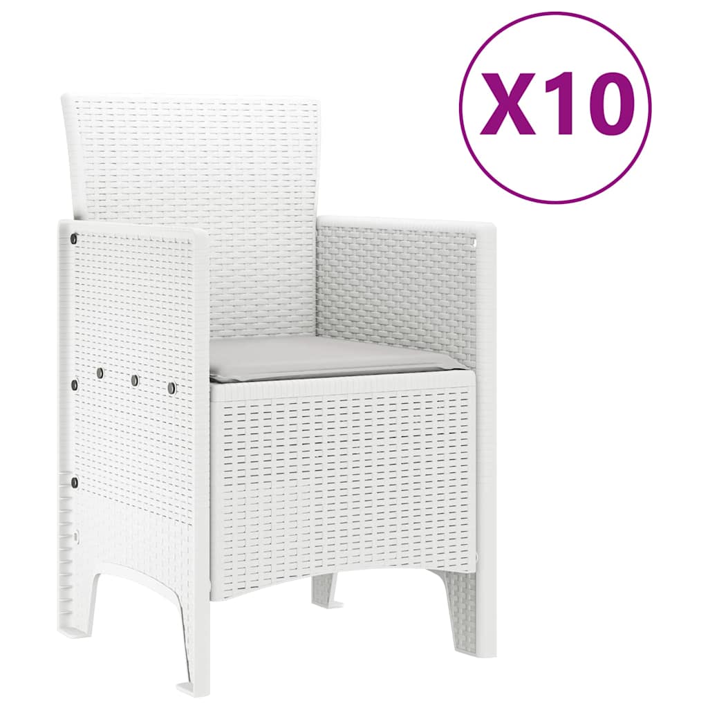 vidaXL Garden Dining Set 11 pcs White and Light grey