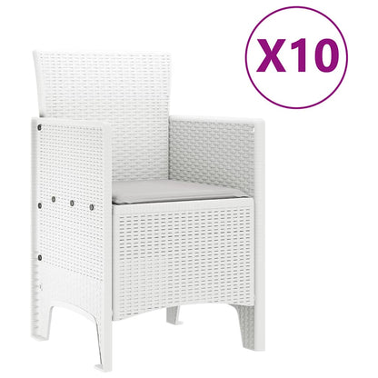 vidaXL Garden Dining Set 11 pcs White and Light grey