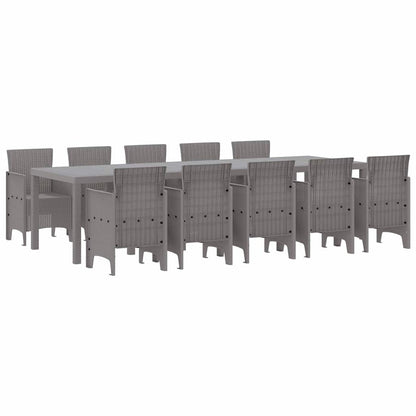 vidaXL Garden Dining Set 11 pcs Light grey Polypropylene