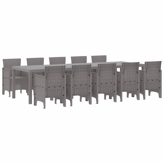 vidaXL Garden Dining Set 11 pcs Light grey Polypropylene