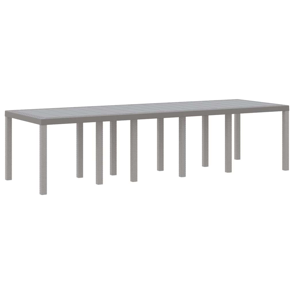 vidaXL Garden Dining Set 11 pcs Light grey Poly rattan