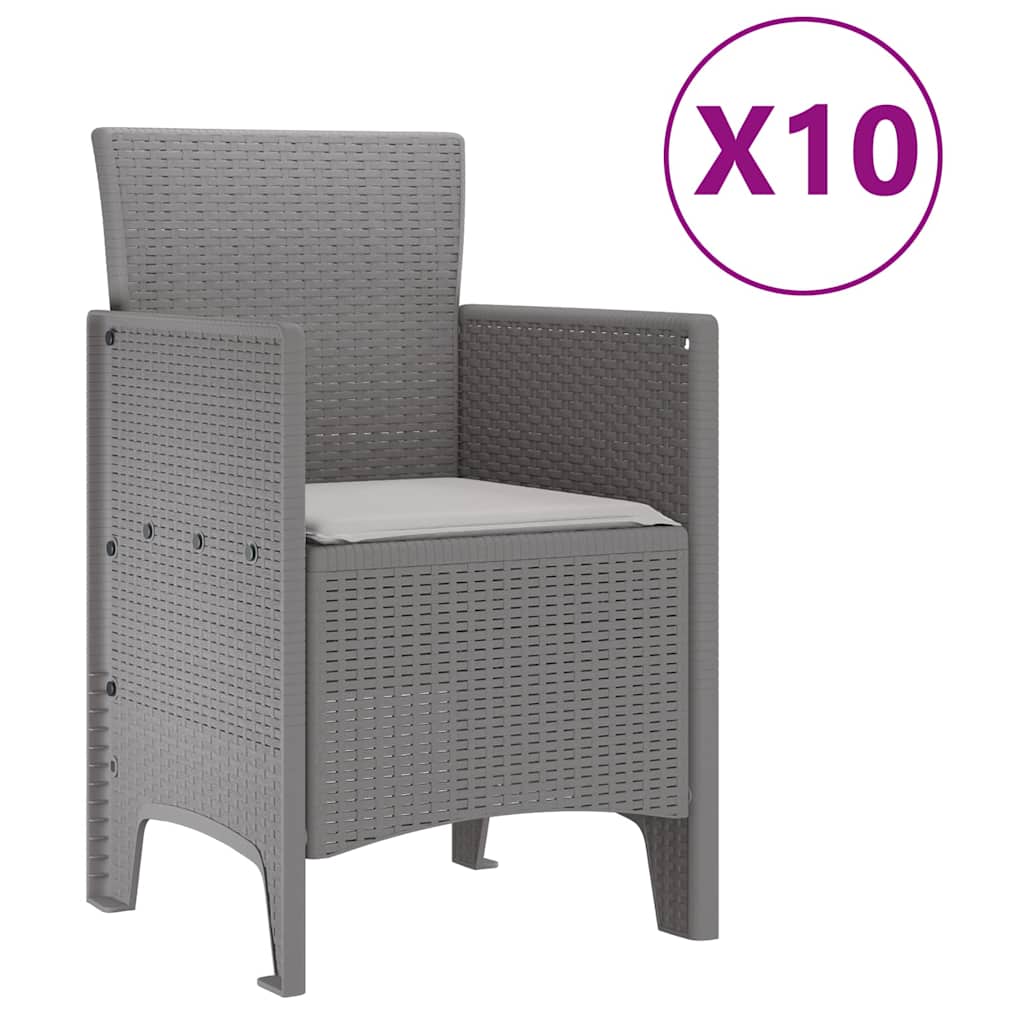 vidaXL Garden Dining Set 11 pcs Light grey Rattan and Aluminium