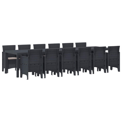 vidaXL Garden Dining Set 13 pcs Anthracite Polt rattan