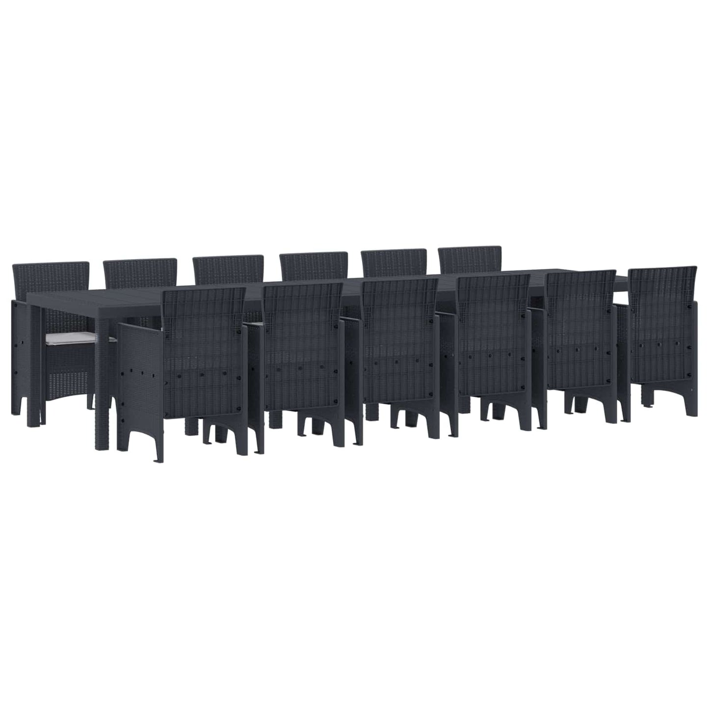 vidaXL Garden Dining Set 13 pcs Anthracite Polt rattan