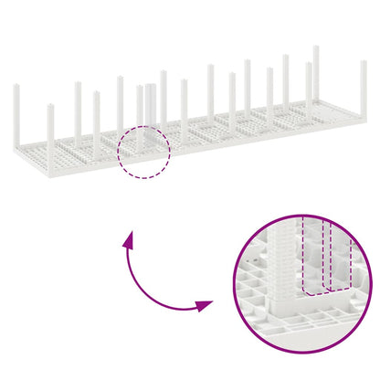 vidaXL Garden Dining Set with Cushion 15 pcs White Poly Rattan