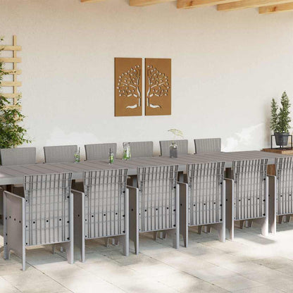 vidaXL Garden Dining Set with Cushions 15 pcs Light Grey PP