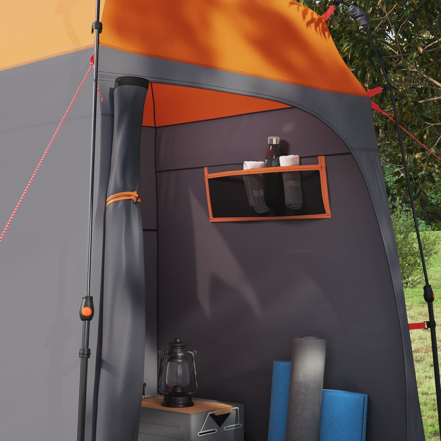 vidaXL Instant Tent 2-Person Quick-Release with Roof Grey and Orange