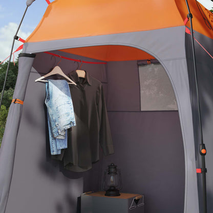 vidaXL Instant Tent 2-Person Quick-Release with Roof Grey and Orange
